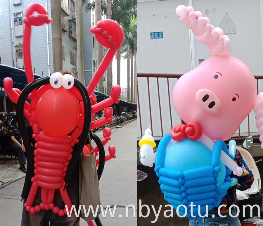 custom multi colored 100 pcs/bag twisting modeling 260q inflatable shape latex balloons